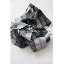 men's wool checked scarf